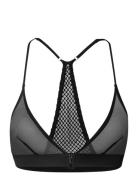 Mesh Back Satin Triangle Bralette Understatement Underwear Black