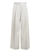 Shiny Viscose Tailored Wide Leg Calvin Klein Cream