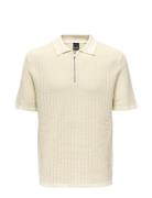 Onsdomi Ds 12 Struc Half Zip Polo Knit ONLY & SONS Cream