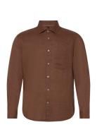 Classic Fit 100% Linen Shirt Mango Brown