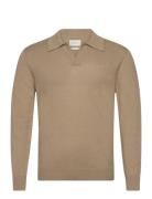 Cotton Linen Open Polo GANT Khaki