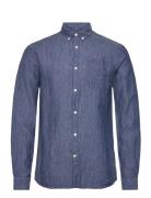 Pure Linen L/S Shirt Lindbergh Blue