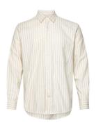 Cotton Linen Malte Stripe Shirt Mads Nørgaard Cream