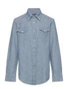 Cotton Chambray Western Shirt Ralph Lauren Kids Blue