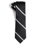 Black White League Silk Tie AN IVY Black