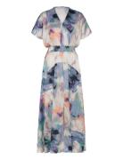 Dress With Smock Waist In Swirl Pri Coster Copenhagen Blue