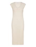 Visolira V-Neck Cap Sleeve Dress Vila Cream