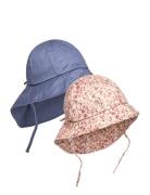 Summer Hat W. String 2-Pack En Fant Patterned