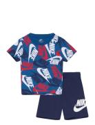 Nkb Nsw Toss Aop 2Pc Short Set Nike Blue