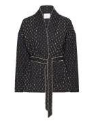 Quilted Jacket With Embroidered Details Mango Navy