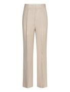 Striped Suit Trousers Mango Beige