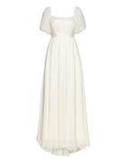 Lowa Off-The-Shoulder Chiffon Bridal Gown Malina White