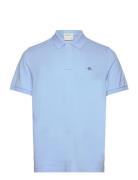 Reg Shield Ss Pique Polo GANT Blue