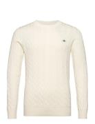 Cotton Cable C-Neck GANT Cream