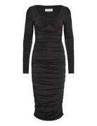 Elle Heart Shaped Jersey Midi Dress Malina Black