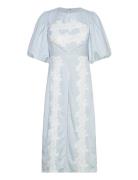 Rudy Embroidered Linen Midi Dress Malina Blue