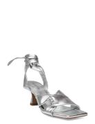 D6Ziya Heeled Leather Sandals Dante6 Silver