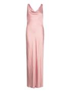 Leah Cowl Satin Maxi Dress Malina Pink