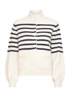 Pd-Lauren Striped Cardigan Pieszak White