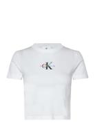 Monologo Graphic Baby Tee Calvin Klein Jeans White