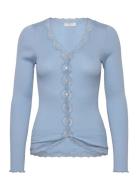 Silk Cardigan W/ Lace Rosemunde Blue