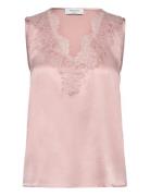 Jade Silk Top W/ Lace Rosemunde Pink