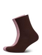 Helga Crochet Sock 2 Pack Becksöndergaard Brown