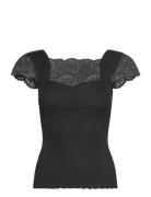 Silk T-Shirt W/ Lace Rosemunde Black