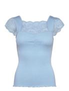 Silk T-Shirt W/ Lace Rosemunde Blue