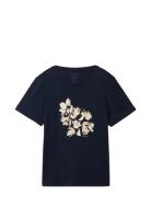 T-Shirt Crew Neck Print Tom Tailor Navy