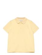 Textured Cotton Polo Shirt Mango Yellow