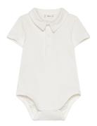 Cotton Polo Bodysuit Mango Cream