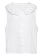 Button Linen-Blend Blouse Mango White