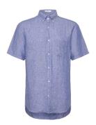 Reg Linen Ss Shirt GANT Blue