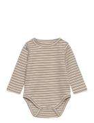 Body Ls Striped Rib Huttelihut Beige