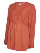 Mlalicia Lia L/S Wo Top 2F A. Mamalicious Orange