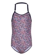 Swimsuit W. Halterneck, Aop Color Kids Pink