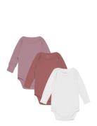 3 Pack Rib Jersey Long Sleeve Body Copenhagen Colors Pink