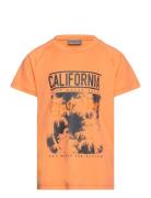 T-Shirt W. Print - S/S, Boy Color Kids Orange