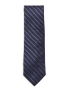 Dobby Stripe Tie Michael Kors Navy