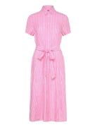 Belted Striped Linen Shirtdress Polo Ralph Lauren Pink