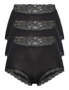 Brief 3 Pack Emelie Lace High Lindex Black