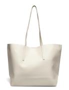 Pebbled Effect Shopper Bag Mango Cream