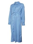 Mliman Lia Stripe L/S Wo Midi Dress 2F Mamalicious Blue