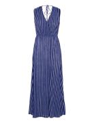 Stripe-Print Dress With Bow Mango Blue