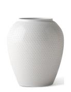 Rhombe Vase H25 Hvid Porcelæn Lyngby Porcelæn White