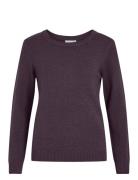 Viril O-Neck L/S Knit Top - Noos Vila Purple