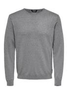 Onswyler Life Reg 14 Ls Crew Knit Noos ONLY & SONS Grey