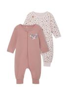 Nbfnightsuit 2P Zip Rosette Flower Noos Name It Pink