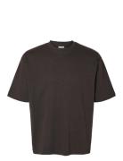 Slhlooseoscar Ss O-Neck Tee Noos Selected Homme Brown